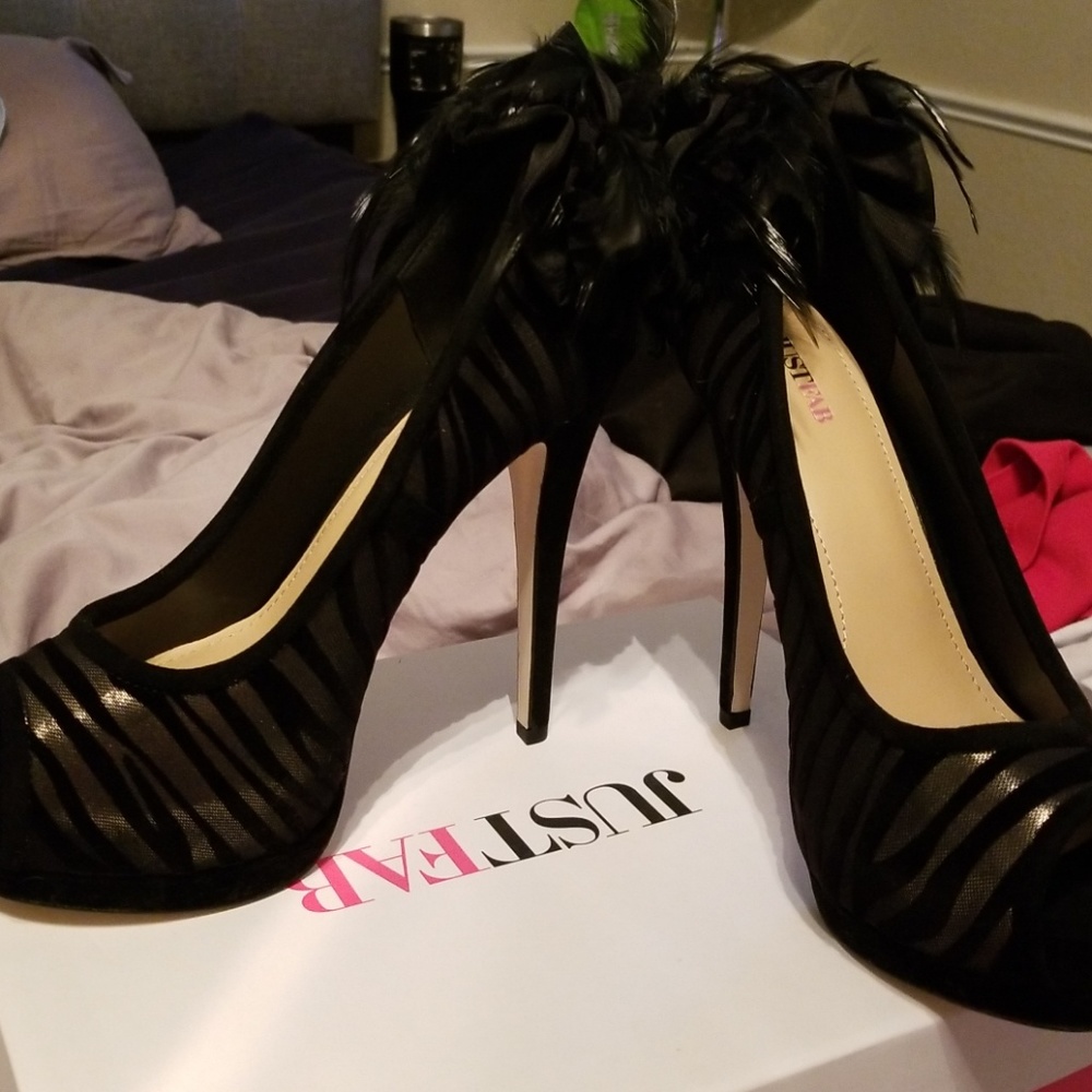 Gold & Black Zebra Heels